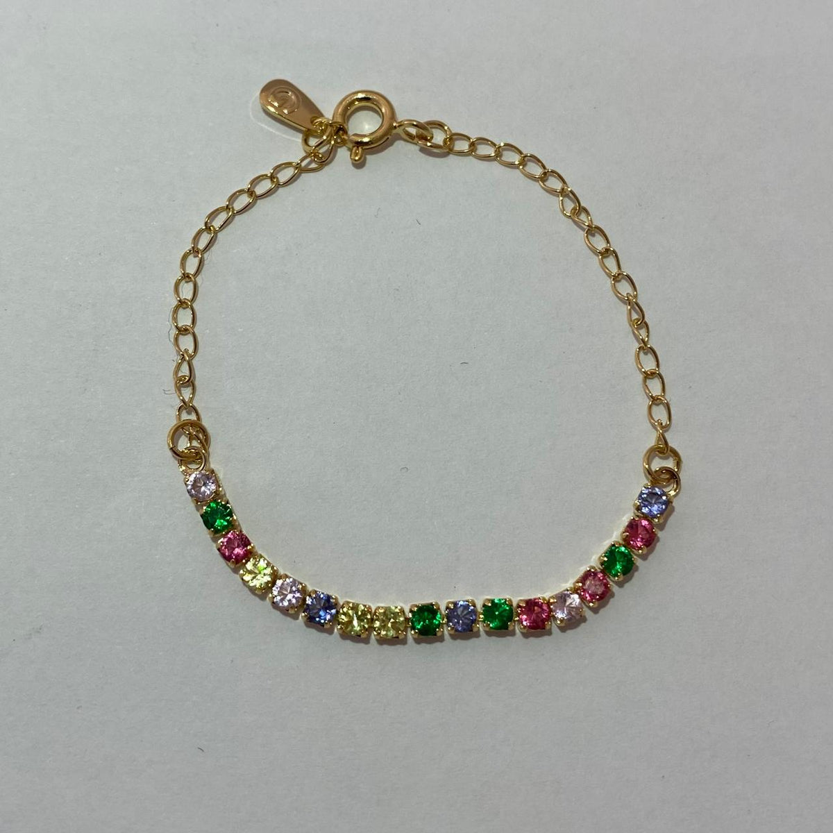 Pulseira riviera central colors banhada a ouro 18k